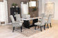 Osborne Trestle Base Marble Top Dining Table Espresso and White 115511 Coaster FredCo