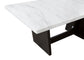 Osborne Trestle Base Marble Top Dining Table Espresso and White 115511 Coaster FredCo