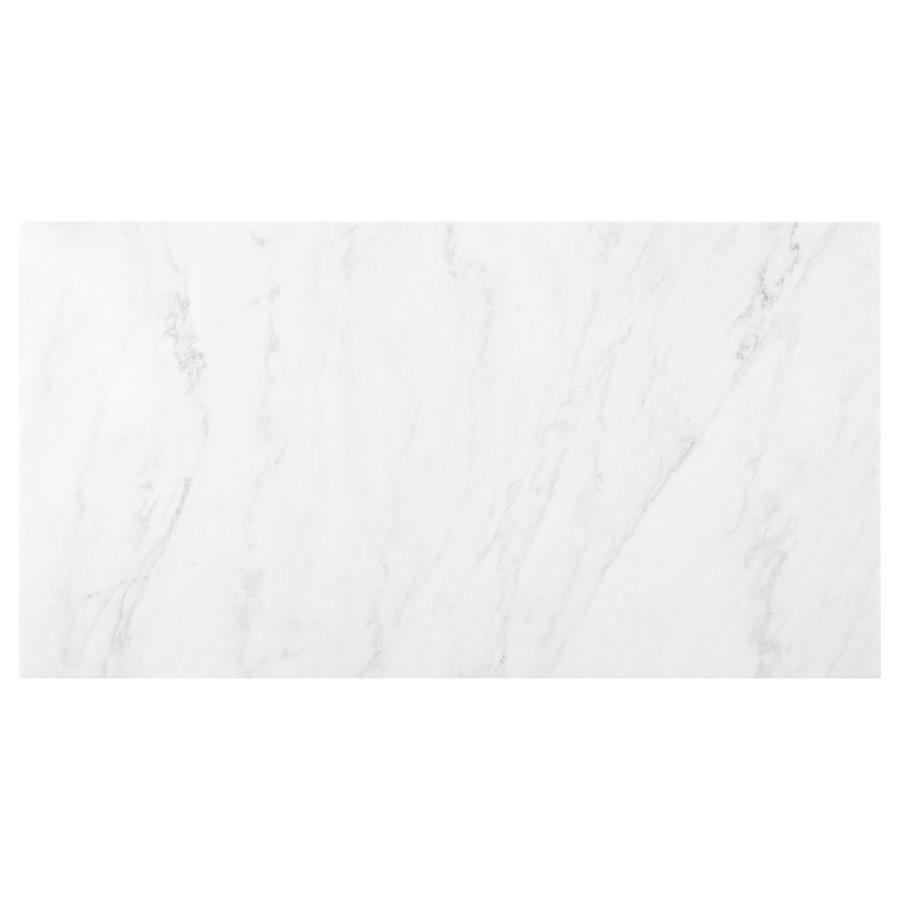 Osborne Trestle Base Marble Top Dining Table Espresso and White 115511 Coaster FredCo