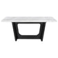 Osborne Trestle Base Marble Top Dining Table Espresso and White 115511 Coaster FredCo