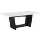 Osborne Trestle Base Marble Top Dining Table Espresso and White 115511 Coaster FredCo
