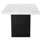 Osborne Trestle Base Marble Top Dining Table Espresso and White 115511 Coaster FredCo