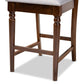 Oscar Modern and Contemporary Grey Fabric Upholstered and Walnut Brown Finished Wood 2-Piece Counter Height Pub Chair Set FredCo