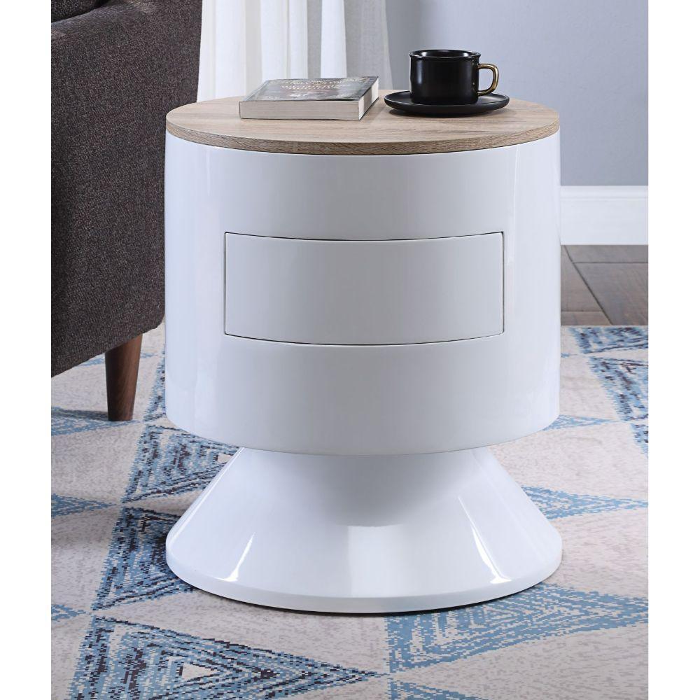 Otith Night Table White High Gloss FredCo