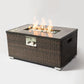 Outdoor Fire Table Propane Fire Pit Rattan gas fire table, gas fire table with tile tabletop FredCo