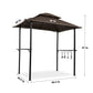 Outdoor Grill Gazebo 8 x 5 Ft, Shelter Tent, Double Tier Soft Top Canopy and Steel Frame with hook and Bar Counters, -Brown FredCo