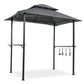 Outdoor Grill Gazebo 8 x 5 Ft, Shelter Tent, Double Tier Soft Top Canopy and Steel Frame with hook and Bar Counters, Grey FredCo