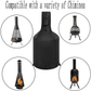 Outdoor Patio Chiminea Cover - Durable, Weather-Proof Chiminea Fire Pit Cover (Black) FredCo
