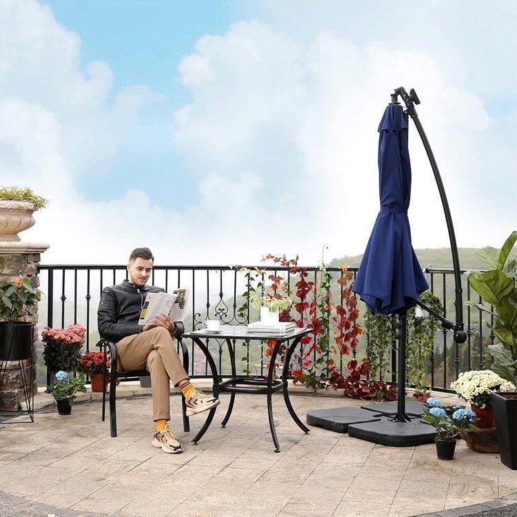 Outdoor Umbrella with Solar-Powered LED Lights FredCo