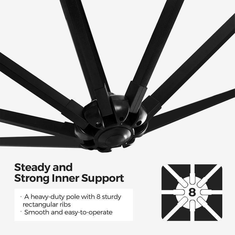 Outdoor Umbrella with Solar-Powered LED Lights FredCo