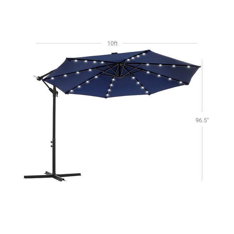 Outdoor Umbrella with Solar-Powered LED Lights FredCo