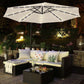 Outdoor Umbrella with Solar-Powered LED Lights Beige FredCo