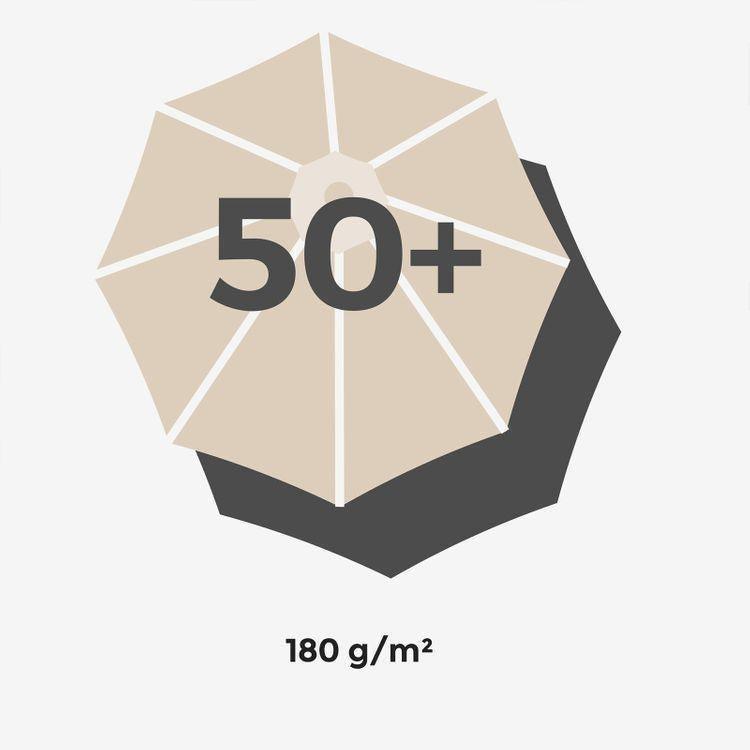 Outdoor Umbrella with Solar-Powered LED Lights Beige FredCo