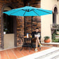 Outdoor Umbrella with Solar-Powered LED Lights Lake Blue FredCo