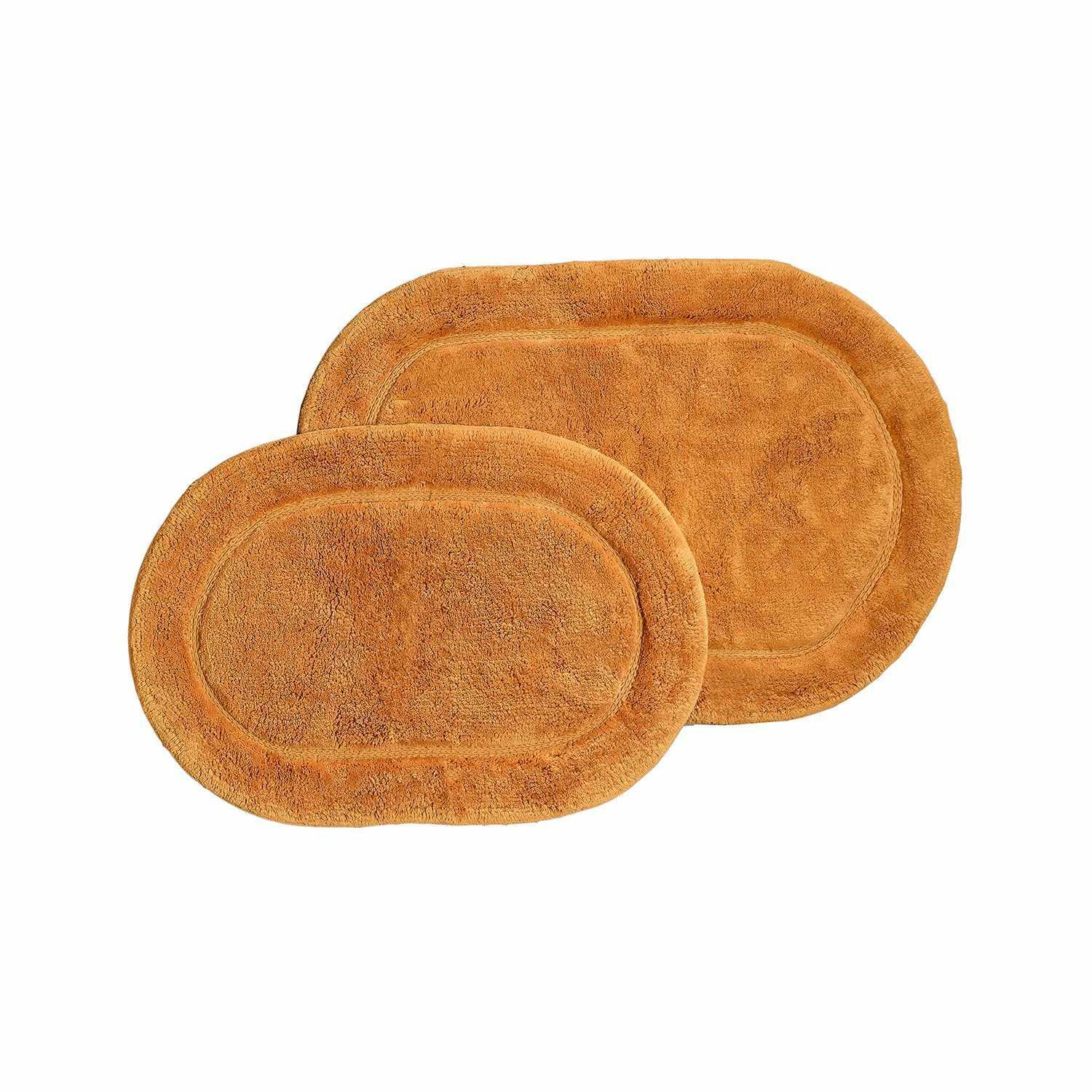 Oval 100% Combed Cotton Non-Skid 2-Piece Bath Rug Set FredCo