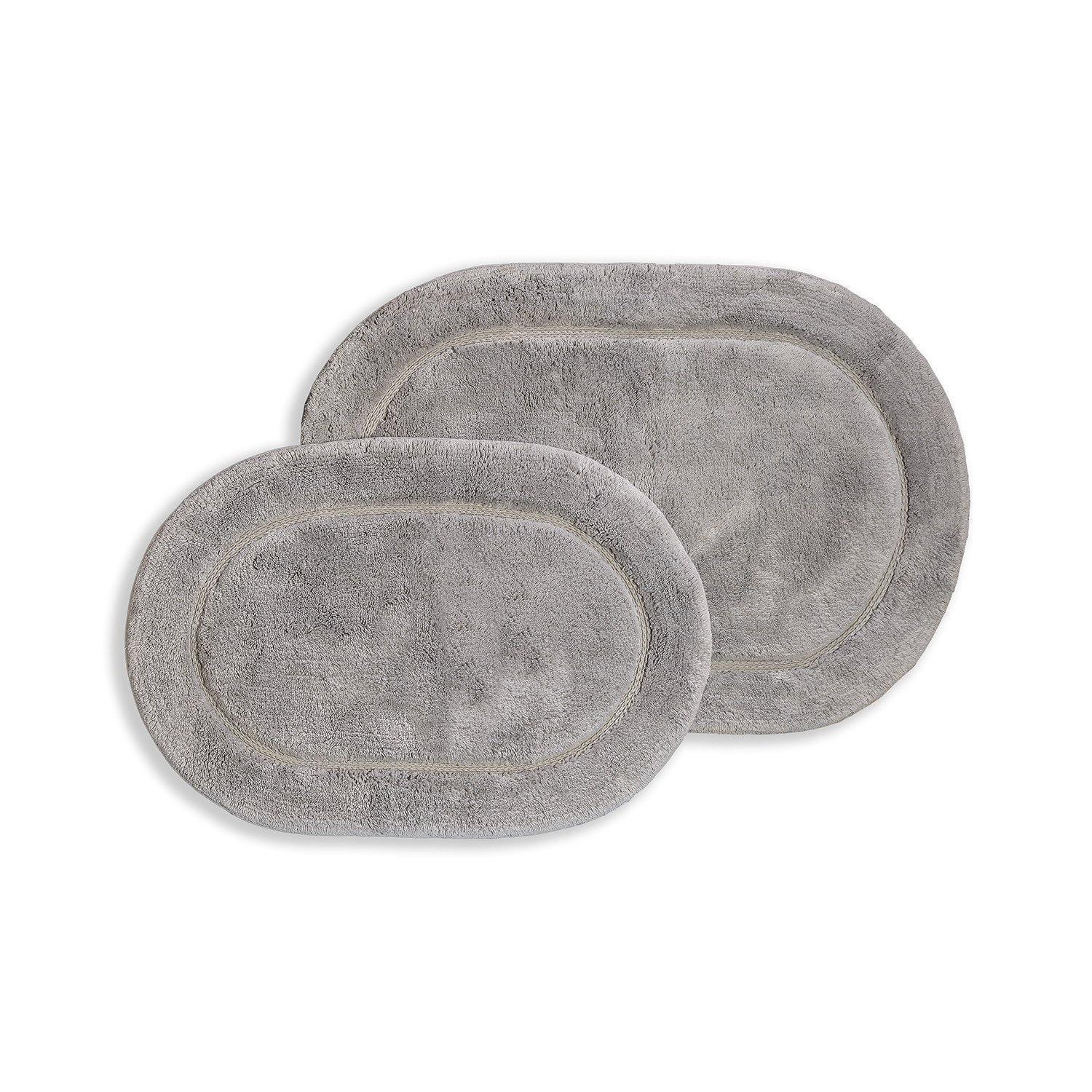 Oval 100% Combed Cotton Non-Skid 2-Piece Bath Rug Set FredCo