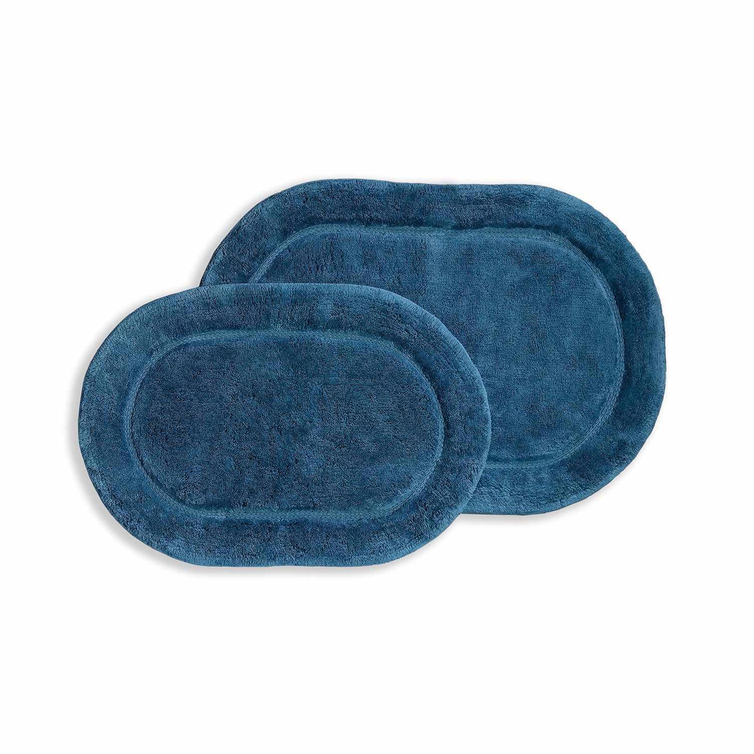 Oval 100% Combed Cotton Non-Skid 2-Piece Bath Rug Set FredCo