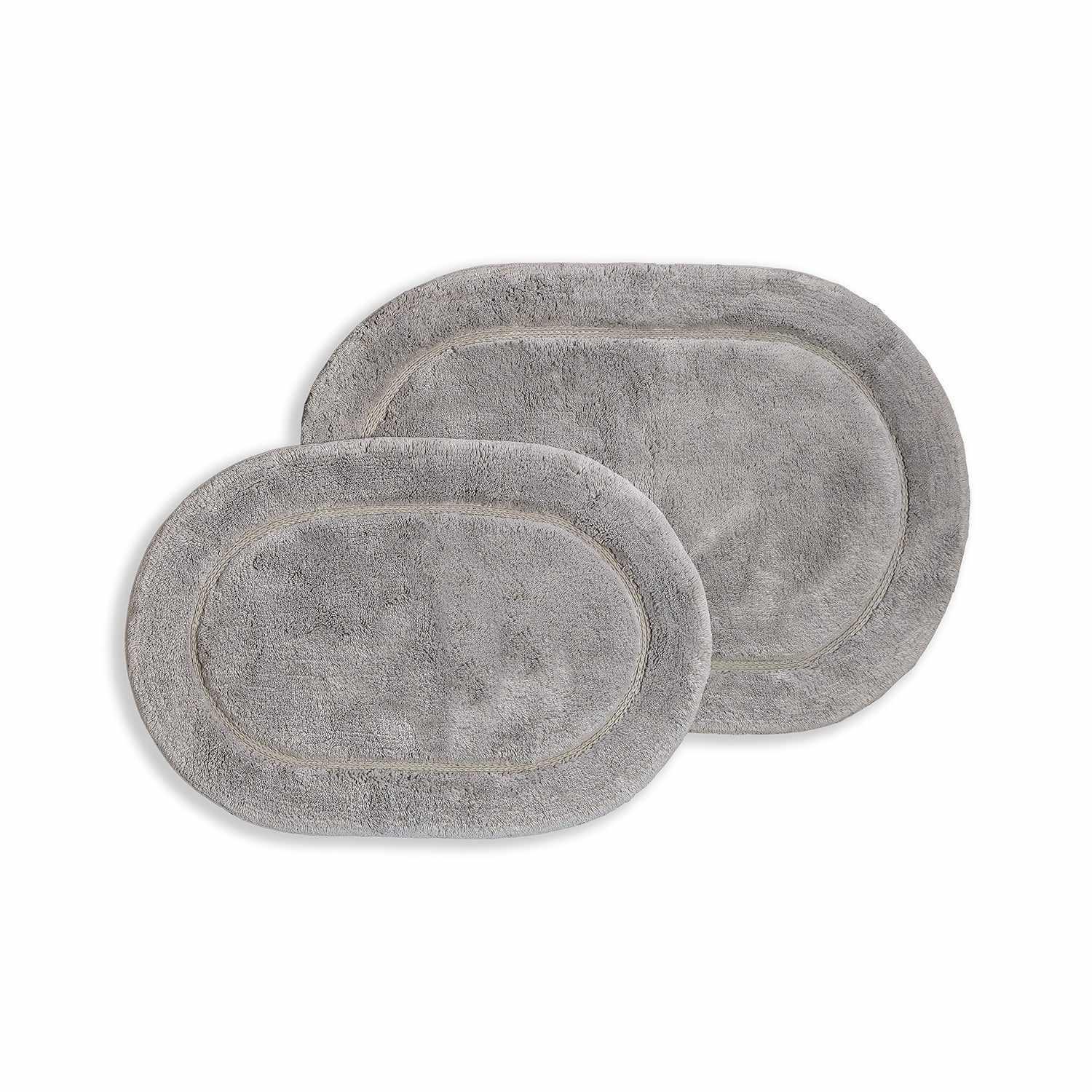 Oval 100% Combed Cotton Non-Skid 2-Piece Bath Rug Set FredCo