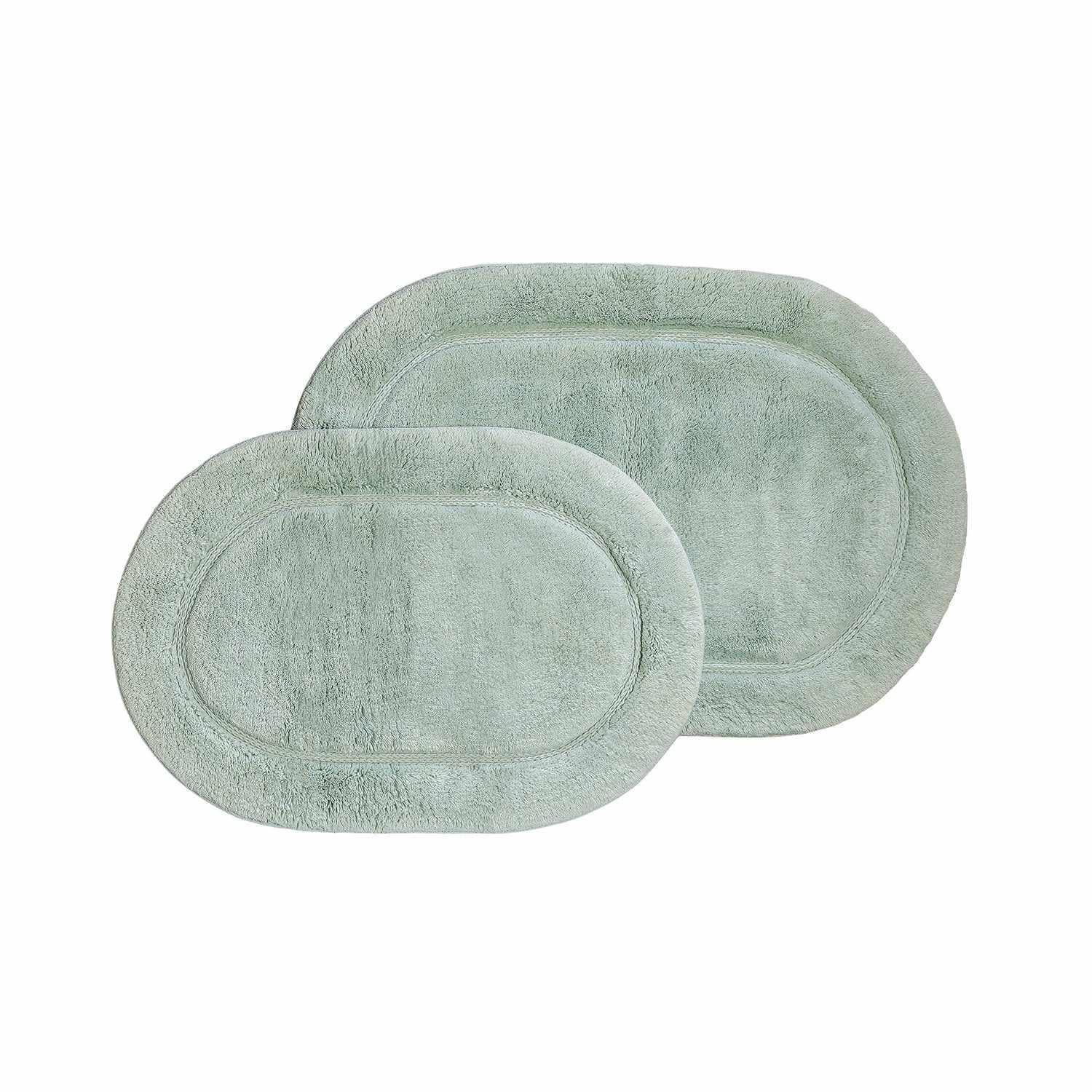 Oval 100% Combed Cotton Non-Skid 2-Piece Bath Rug Set FredCo