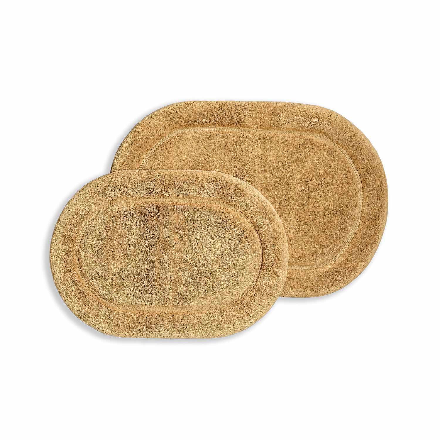 Oval 100% Combed Cotton Non-Skid 2-Piece Bath Rug Set FredCo