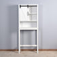 Over-the-Toilet Storage Cabinet, Space-Saving Bathroom Cabinet, with Adjustable Shelves and A Barn Door FredCo