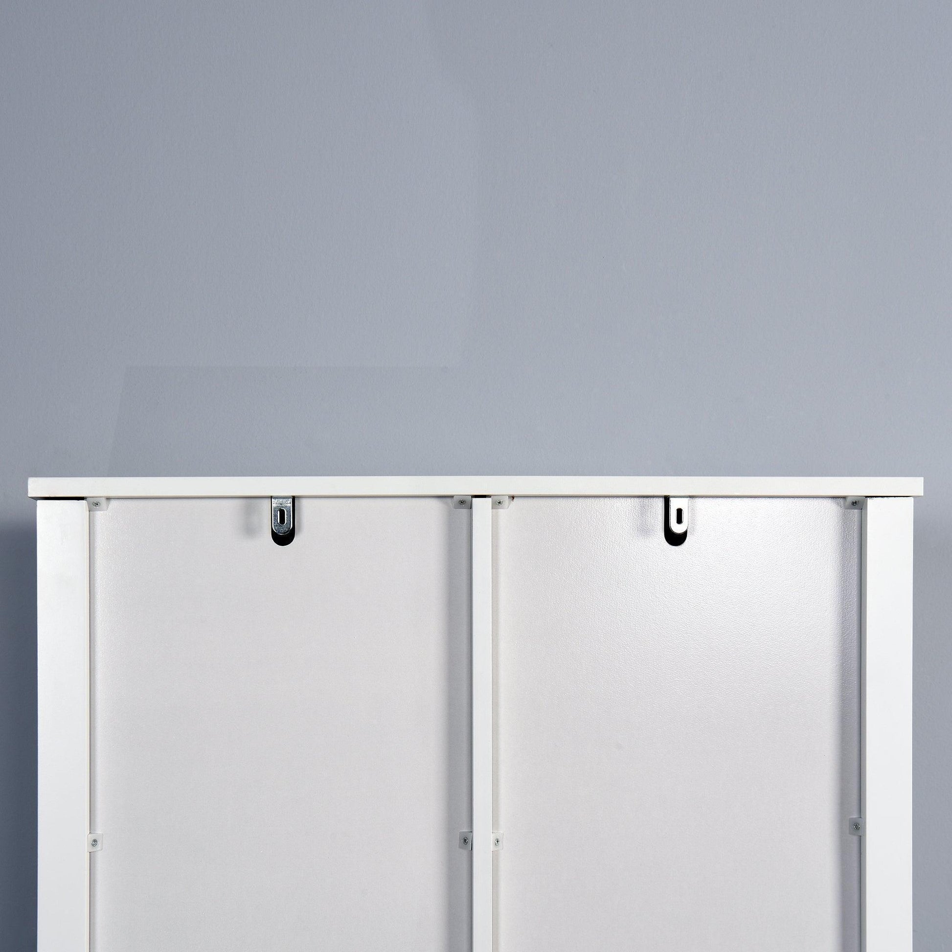 Over-the-Toilet Storage Cabinet, Space-Saving Bathroom Cabinet, with Adjustable Shelves and A Barn Door FredCo