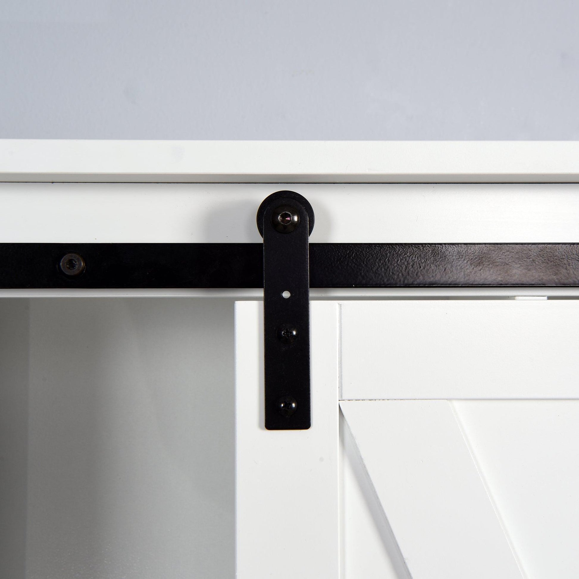 Over-the-Toilet Storage Cabinet, Space-Saving Bathroom Cabinet, with Adjustable Shelves and A Barn Door FredCo