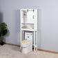 Over-the-Toilet Storage Cabinet, Space-Saving Bathroom Cabinet, with Adjustable Shelves and A Barn Door FredCo
