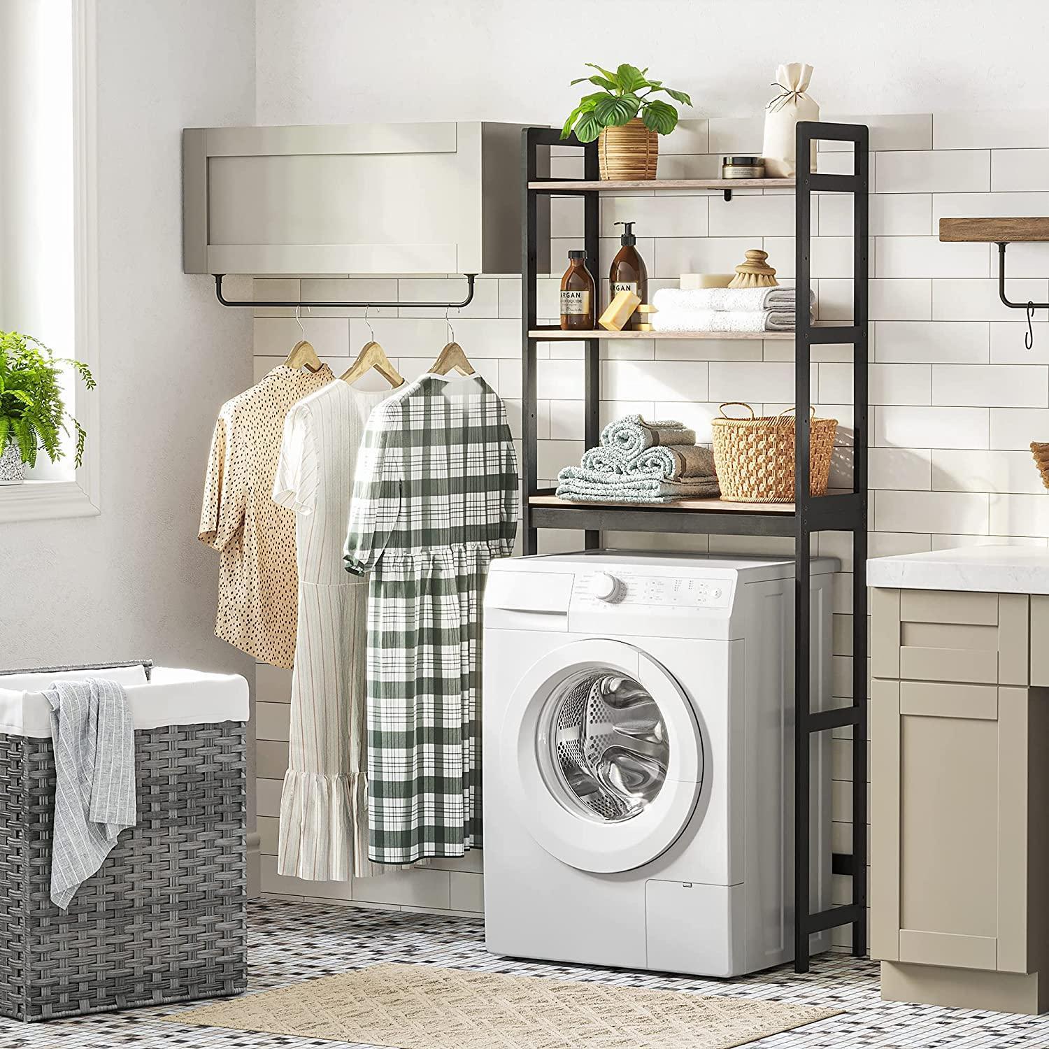 Over The Toilet Storage Organizer 3-Tier Gray FredCo
