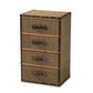 Owen Mid-Century Modern Brown Fabric Upholstered 4-Drawer Accent Storage Cabinet FredCo