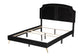 Oxley Traditional Glam and Luxe Black Velvet and Gold Metal Queen Size Panel Bed FredCo