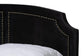 Oxley Traditional Glam and Luxe Black Velvet and Gold Metal Queen Size Panel Bed FredCo