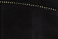 Oxley Traditional Glam and Luxe Black Velvet and Gold Metal Queen Size Panel Bed FredCo