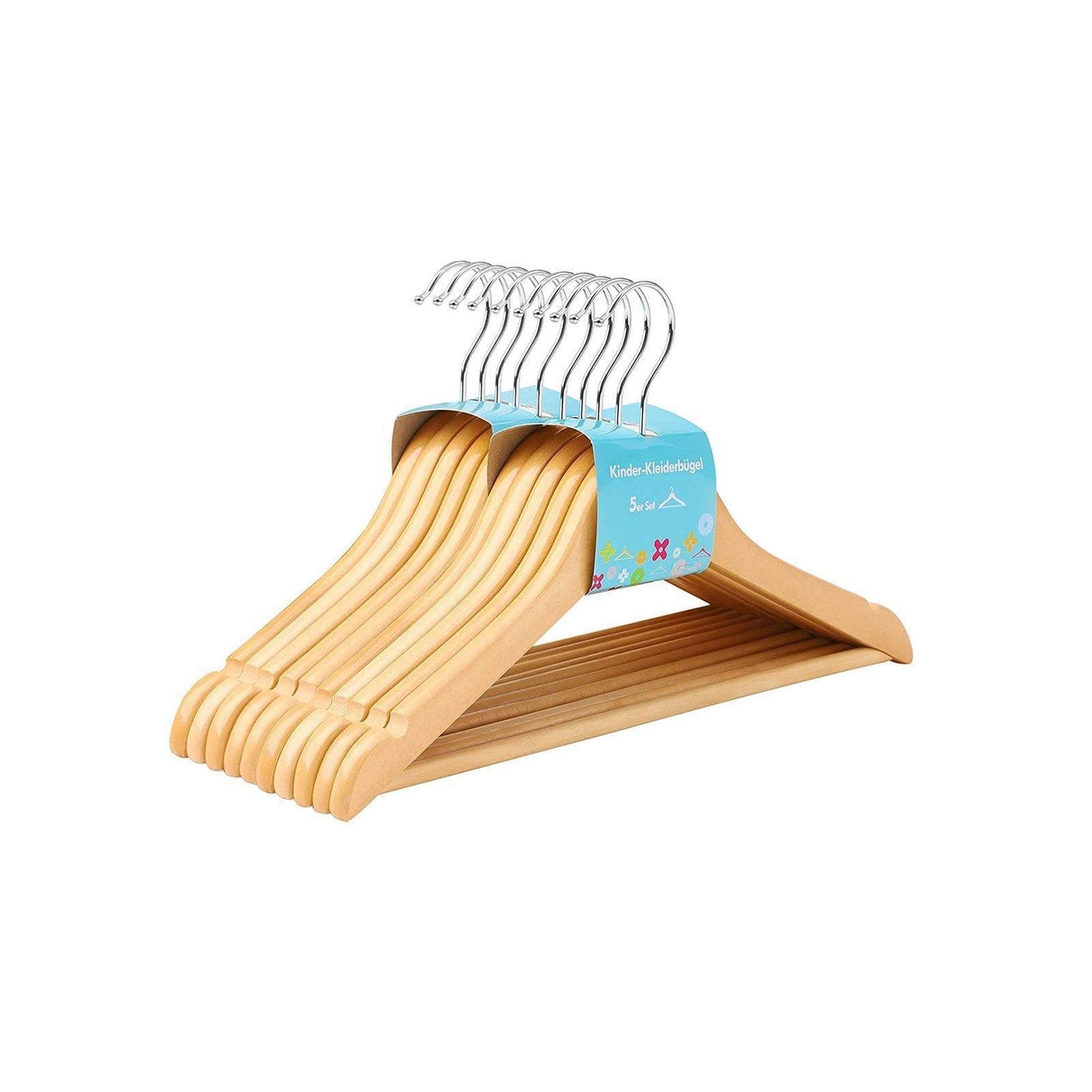 Pack of 10 Natural Wooden Children’s Hangers FredCo