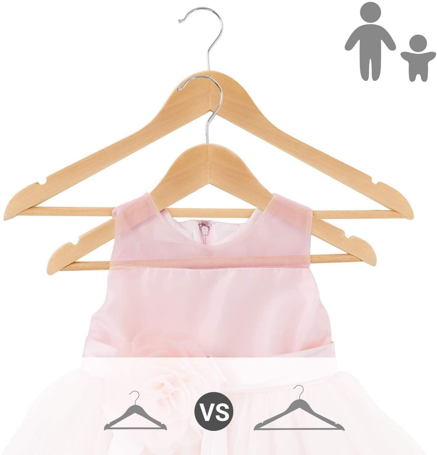 Pack of 10 Natural Wooden Children’s Hangers FredCo