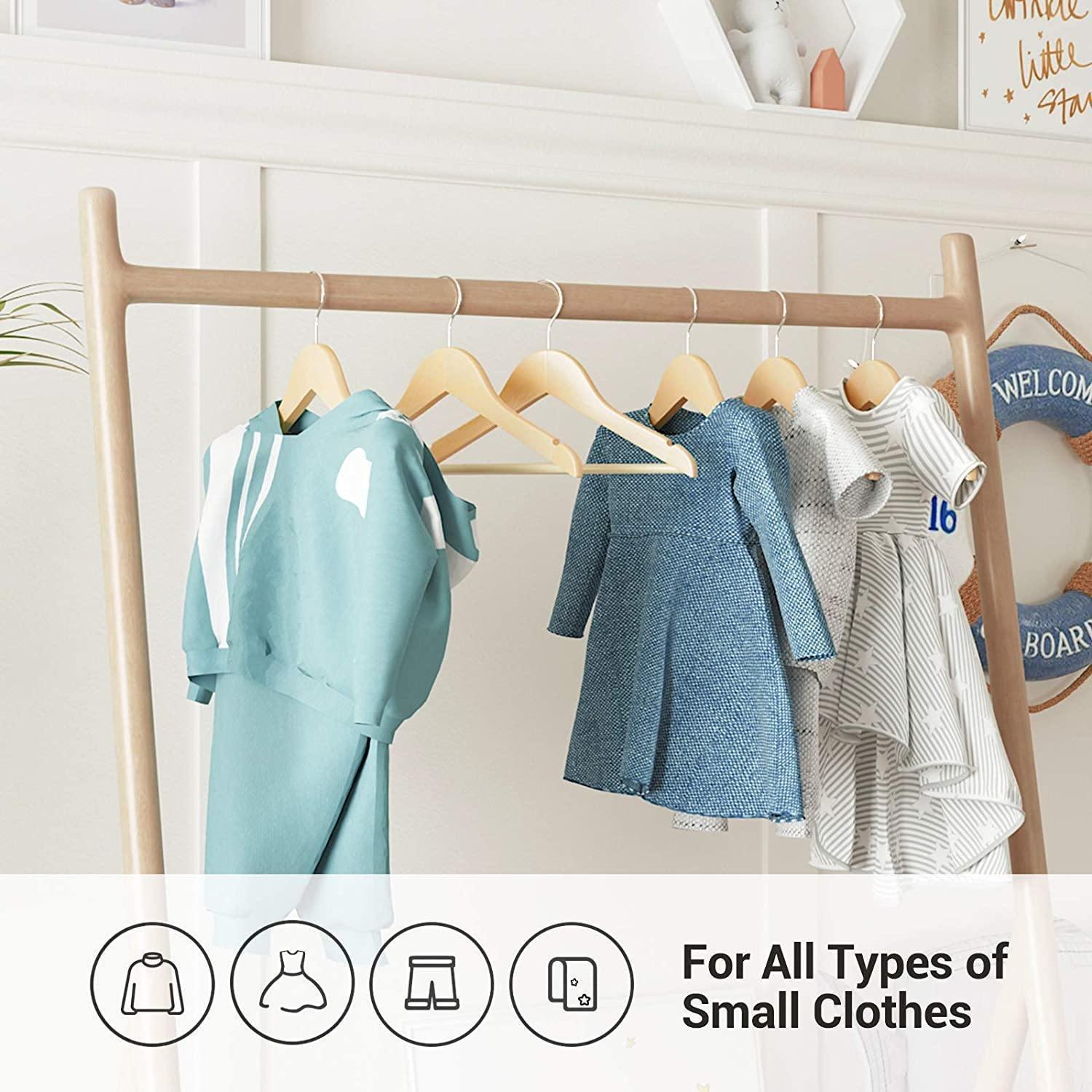 Pack of 10 Natural Wooden Children’s Hangers FredCo