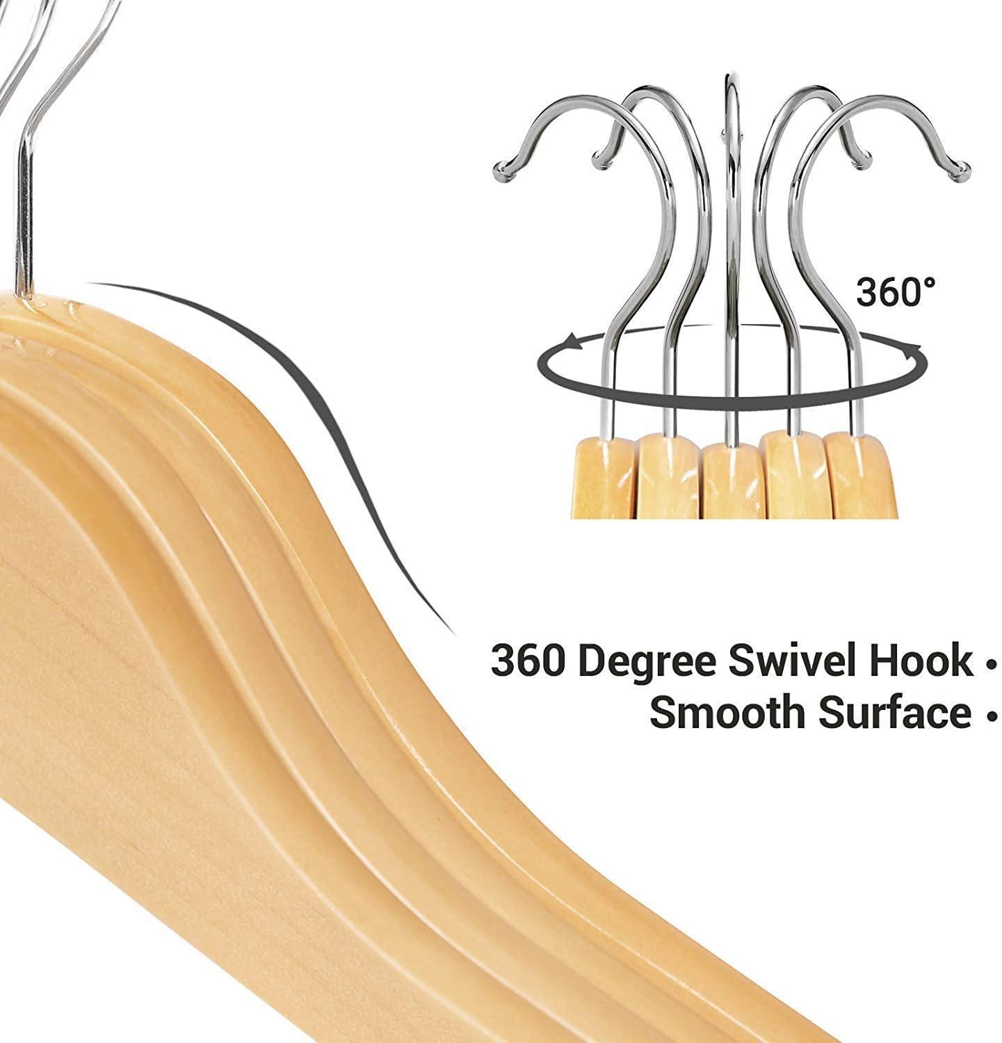 Pack of 10 Natural Wooden Children’s Hangers FredCo