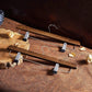 Pack of 10 Walnut Color Wooden Pants Hangers FredCo
