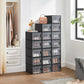 Pack of 18 Black Stackable Shoe Storage Boxes FredCo