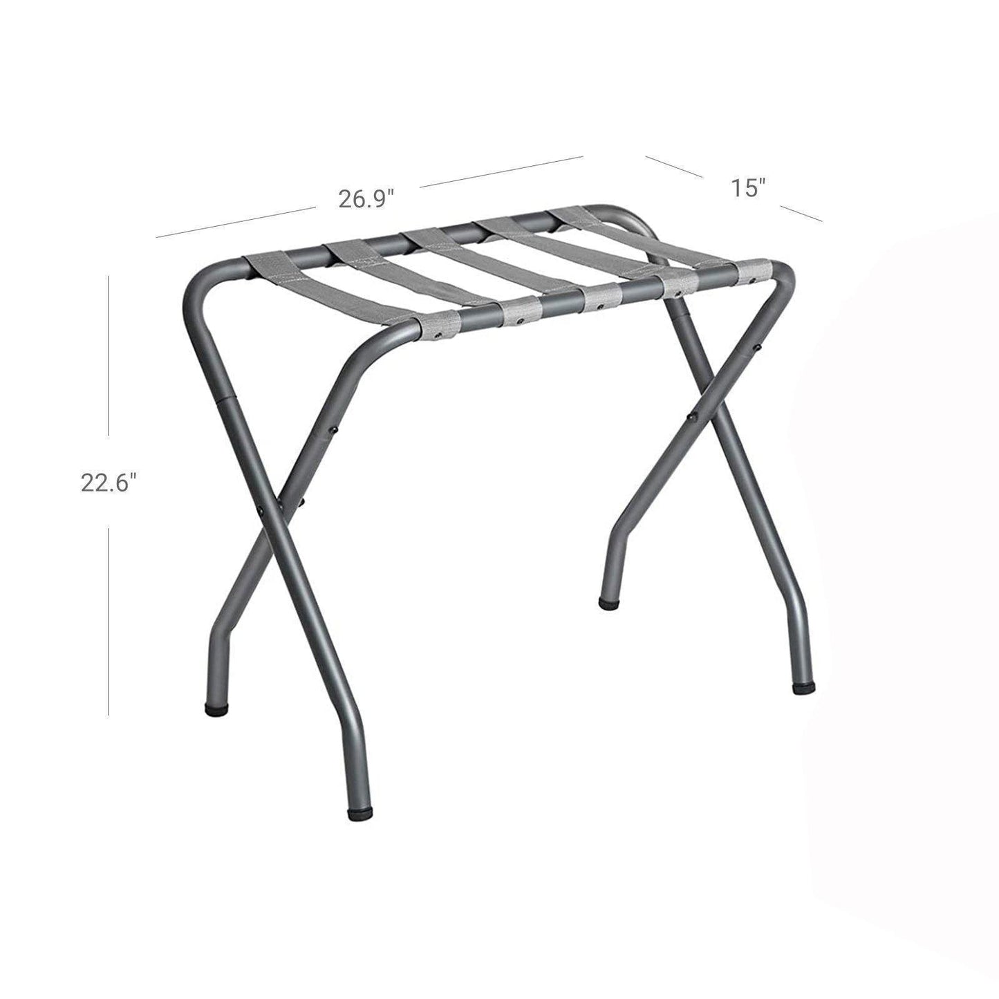 Pack of 2 Gray Folding Metal Luggage Rack FredCo