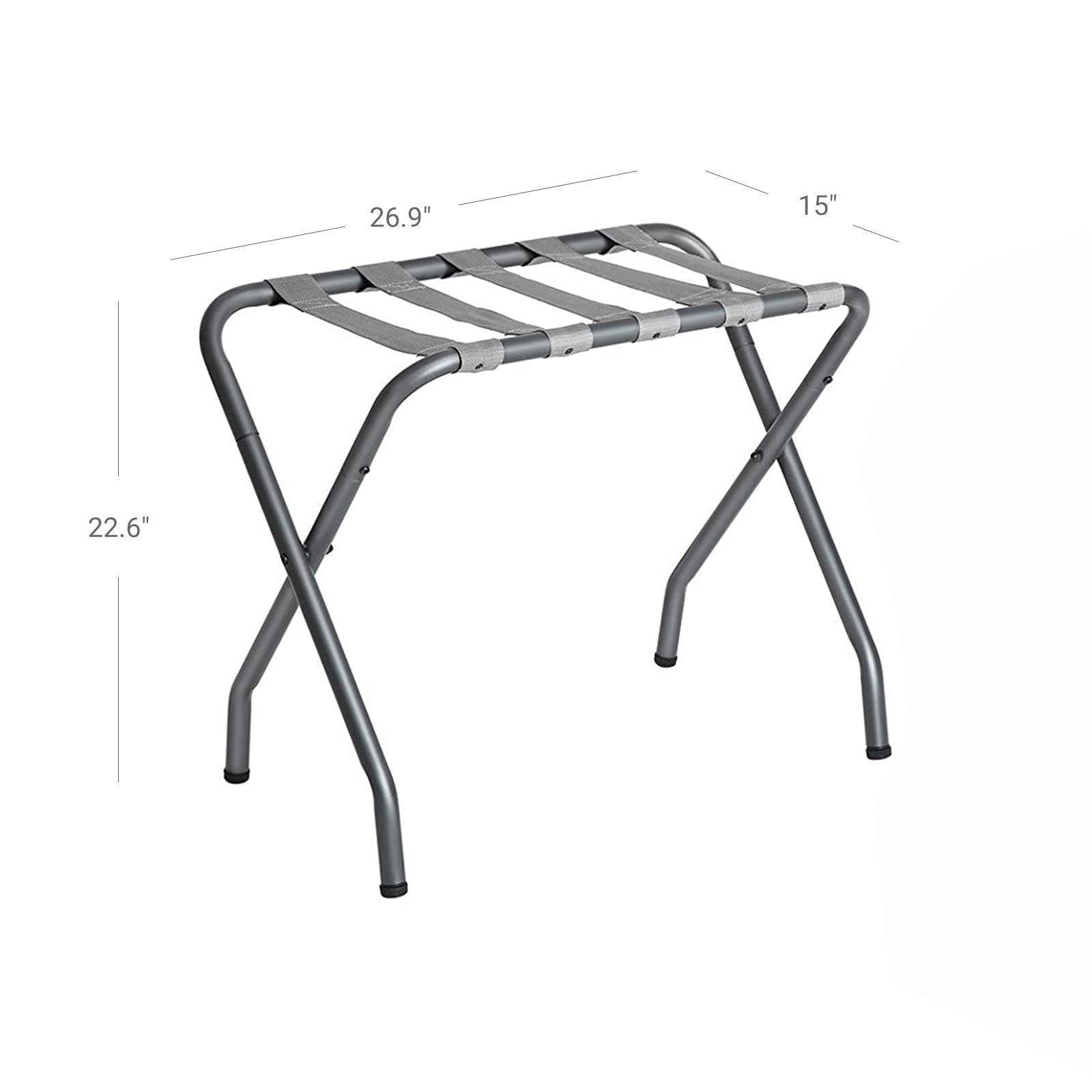 Pack of 2 Gray Folding Metal Luggage Rack FredCo