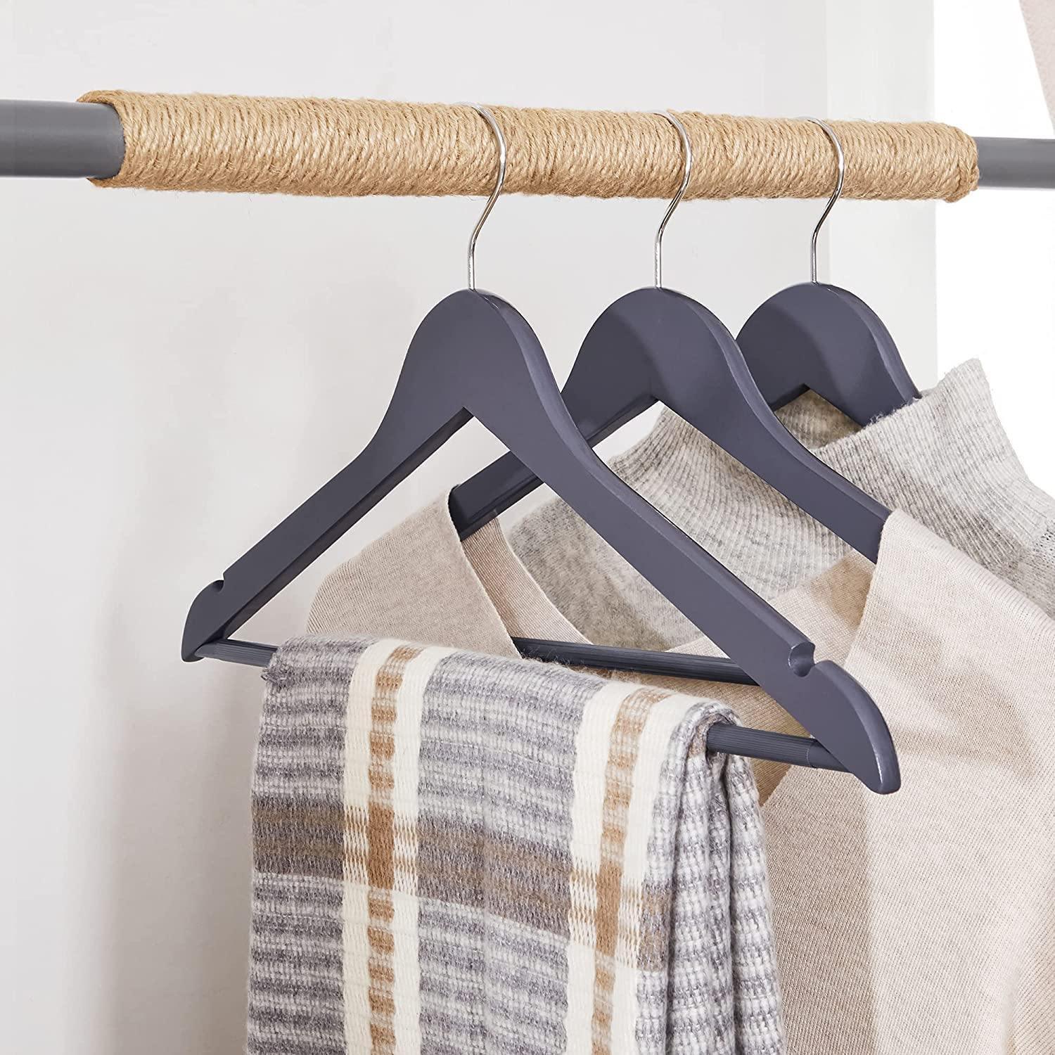 Pack of 20 Gray Wood Coat Hangers FredCo