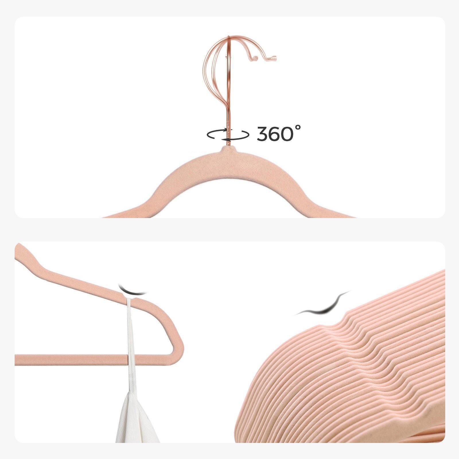 Pack of 30 Non-Slip Velvet Hangers with Swivel Hook FredCo