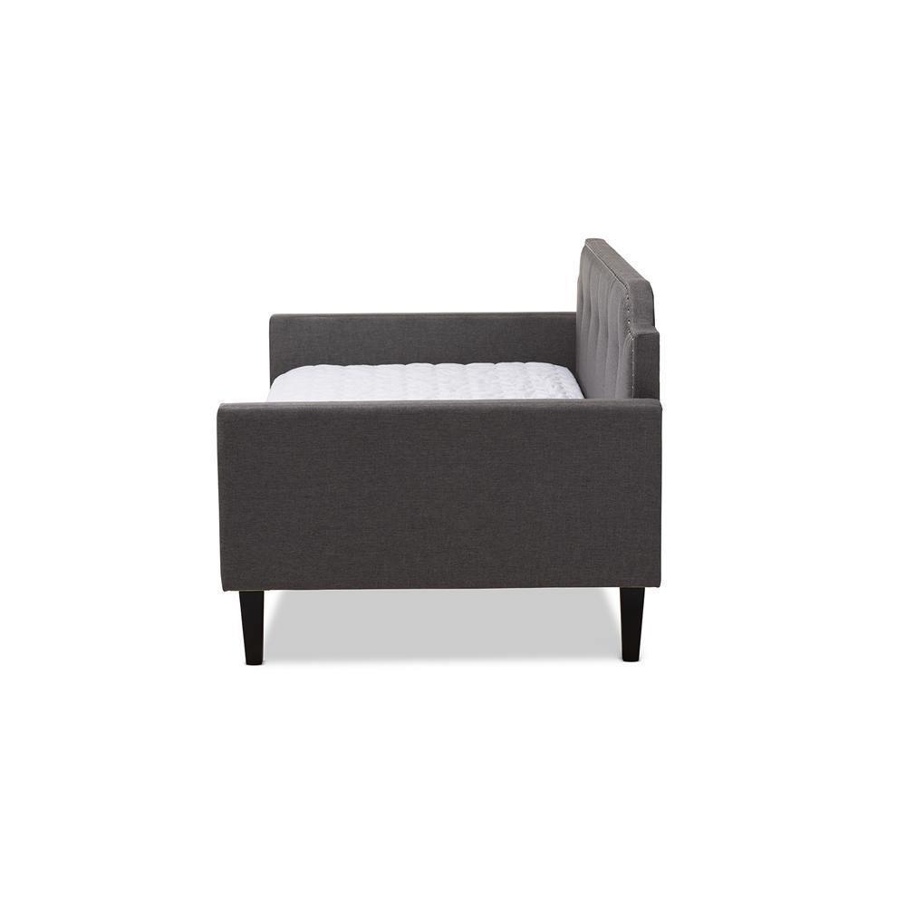 Packer Modern and Contemporary Grey Fabric Upholstered Twin Size Sofa Daybed FredCo