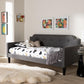 Packer Modern and Contemporary Grey Fabric Upholstered Twin Size Sofa Daybed FredCo