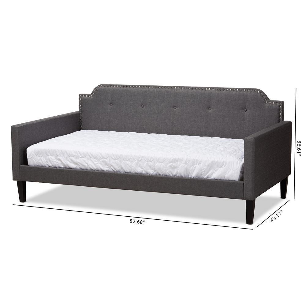 Packer Modern and Contemporary Grey Fabric Upholstered Twin Size Sofa Daybed FredCo