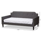 Packer Modern and Contemporary Grey Fabric Upholstered Twin Size Sofa Daybed FredCo