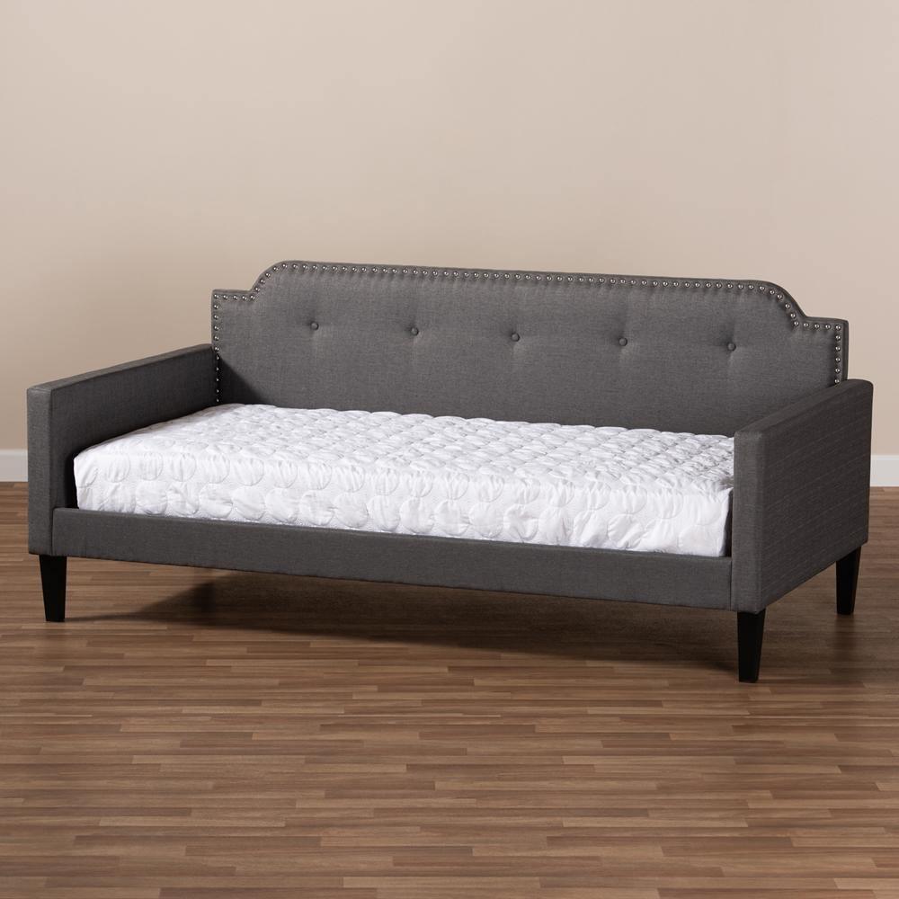 Packer Modern and Contemporary Grey Fabric Upholstered Twin Size Sofa Daybed FredCo