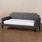 Packer Modern and Contemporary Grey Fabric Upholstered Twin Size Sofa Daybed FredCo