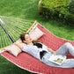 Padded Double Hammock Burgundy and Beige FredCo
